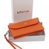 Шкіряний гаманець-клатч оранжевого кольору KARYA (1121-031) - 5