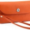 Шкіряний гаманець-клатч оранжевого кольору KARYA (1121-031) - 1