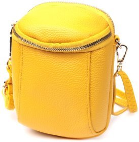 Женская сумка из натуральной мягкой кожи в ярком цвете Vintage 22342 Желтая