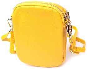 Женская сумка из натуральной мягкой кожи в ярком цвете Vintage 22342 Желтая