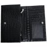 Великий жіночий гаманець на кнопці з фактурою під крокодила Vip Collection 102612 (чорний) modnotak фото - 3