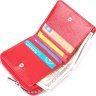 Маленький жіночий гаманець із натуральної лакової шкіри червоного кольору KARYA (2421410) - 4