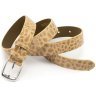 Ремень женский кожаный лаковый фактура под рептилию Leather Collection 30117 бежевый modnotak фото - 4