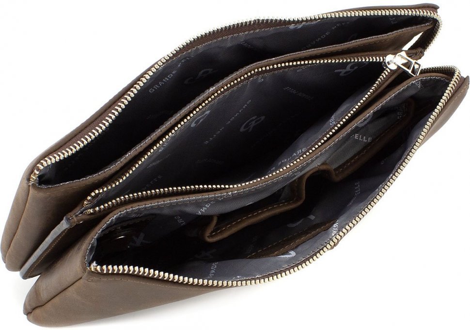 Мужской клатч из винтажной кожи высокого качества Grande Pelle (18748)