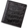 Оригінальна чоловіче портмоне чорного кольору з натуральної шкіри з тисненням Bond Non (10646) - 1