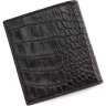 Оригинальное мужское портмоне черного цвета из натуральной кожи с тиснением Bond Non (10646) - 4