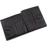 Оригінальна чоловіче портмоне чорного кольору з натуральної шкіри з тисненням Bond Non (10646) - 5