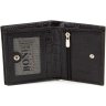 Оригінальна чоловіче портмоне чорного кольору з натуральної шкіри з тисненням Bond Non (10646) - 2