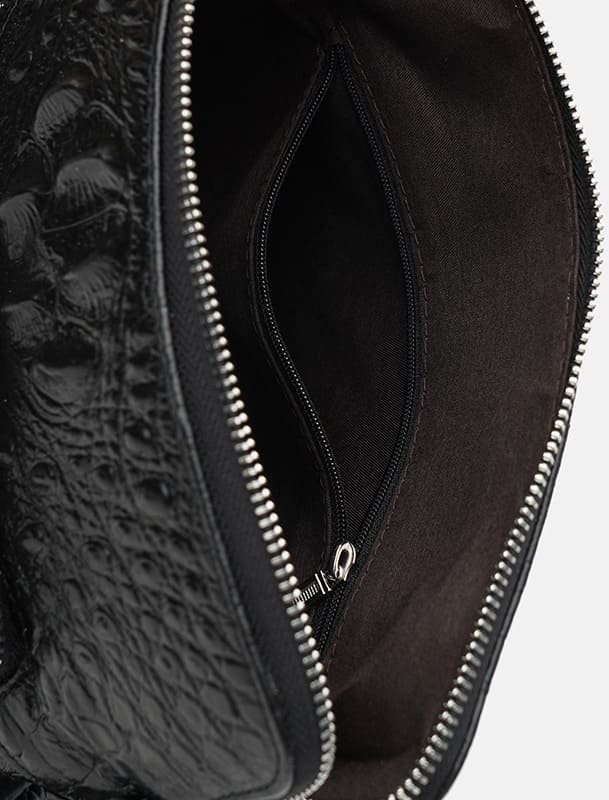 Мужская кожаная сумка через плечо с фактурой под крокодила Keizer (21918)