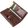Жіночий гаманець із натуральної шкіри з тисненням під крокодила в коричневому кольорі CANPELLINI (2421848) - 3