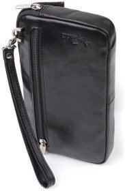 Мужской клатч из гладкой натуральной кожи Tony Perotti 103312 черного цвета