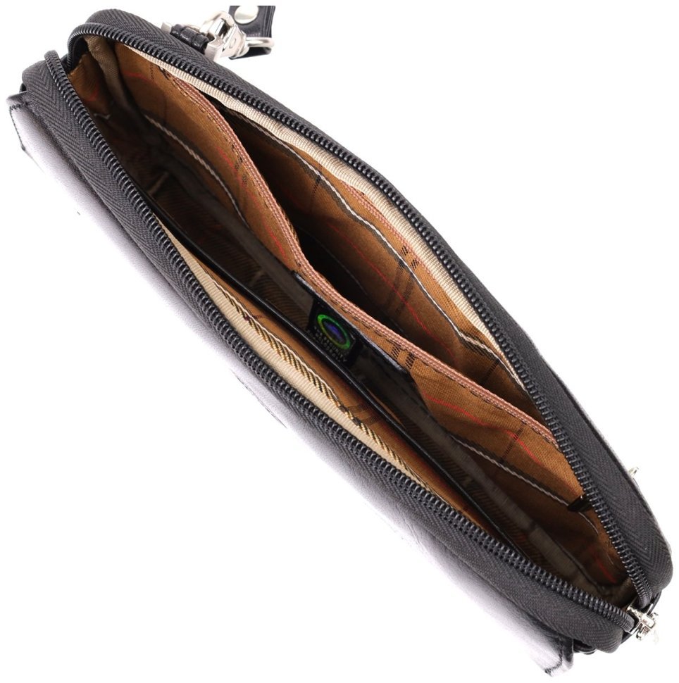 Мужской клатч из гладкой натуральной кожи Tony Perotti 103312 черного цвета modnotak фото №7