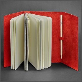 Женский блокнот (Софт-бук) кораллового цвета с обложкой из кожи Crazy horse - BlankNote (13712)