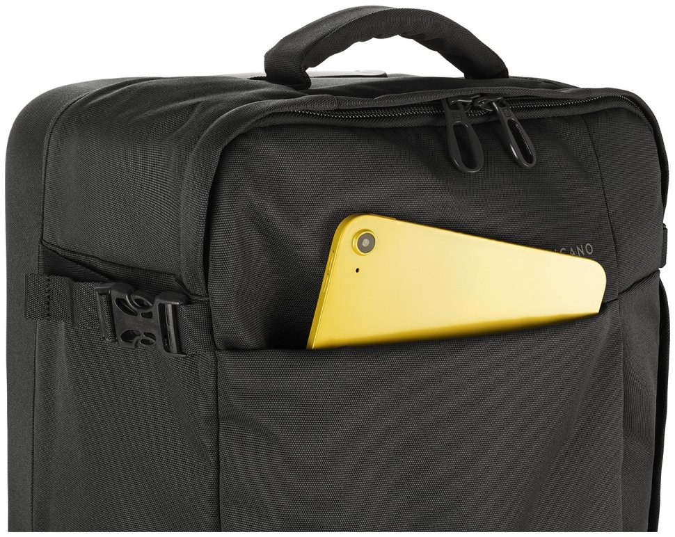 Сумка дорожня на 2-х колесах, Tucano Tugo M Trolley, 45л, поліестер, чорна modnotak фото №11