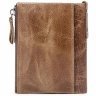 Мужской кошелек из натуральной кожи в стиле винтаж светло-коричневого цвета Vintage (2414684) - 2