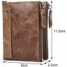 Чоловічий гаманець із натуральної шкіри у стилі вінтаж світло-коричневого кольору Vintage (2414684) - 3