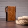 Мужской кошелек из натуральной кожи в стиле винтаж светло-коричневого цвета Vintage (2414684) - 10