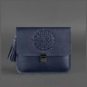 Наплечная бохо-сумка из натуральной кожи темно-синего цвета BlankNote Лилу (12784) - 3