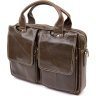 Коричневая мужская деловая сумка из натуральной кожи Vintage (20443) - 1