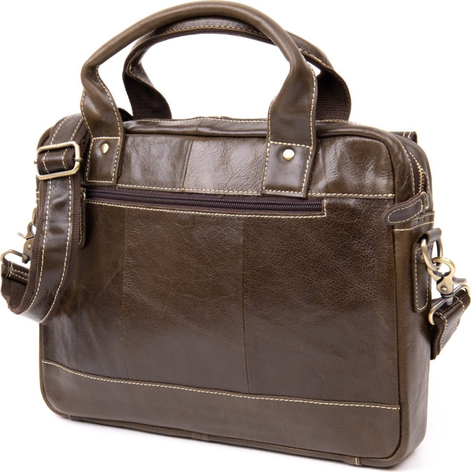 Коричневая мужская деловая сумка из натуральной кожи Vintage (20443)