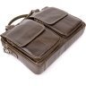 Коричневая мужская деловая сумка из натуральной кожи Vintage (20443) - 3