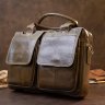 Коричневая мужская деловая сумка из натуральной кожи Vintage (20443) - 6