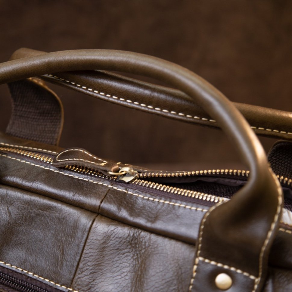 Коричневая мужская деловая сумка из натуральной кожи Vintage (20443)