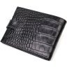 Модное мужское портмоне из натуральной фактурной кожи с тиснением под крокодила BOND (2421995) - 2