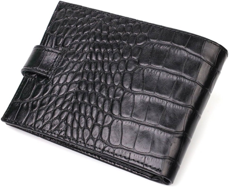 Модное мужское портмоне из натуральной фактурной кожи с тиснением под крокодила BOND (2421995)