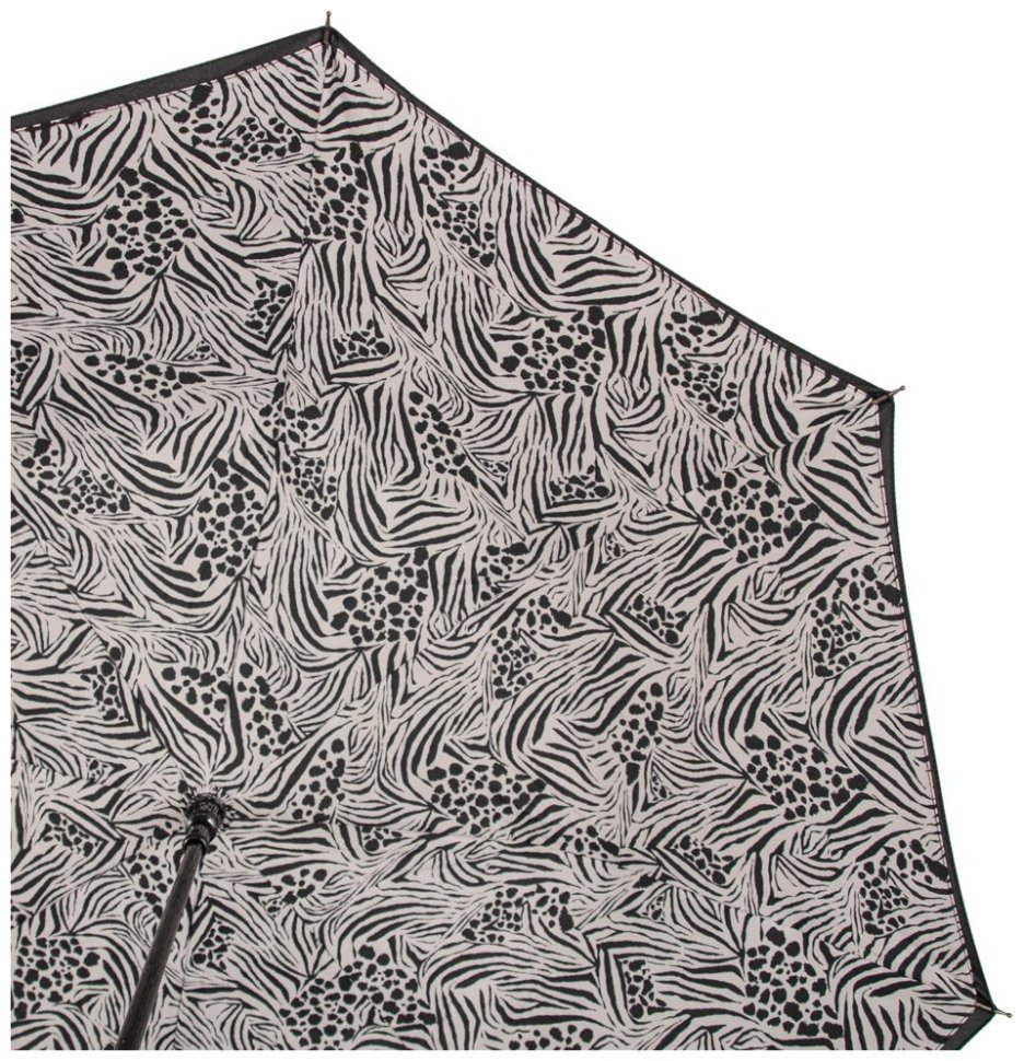 Зонт женский Fulton L754-041000 Bloomsbury-2 Animal Mix (Форма купола круглая, однотонный черный снаружи с принтом полос животных внутри) 94212 modnotak фото №8