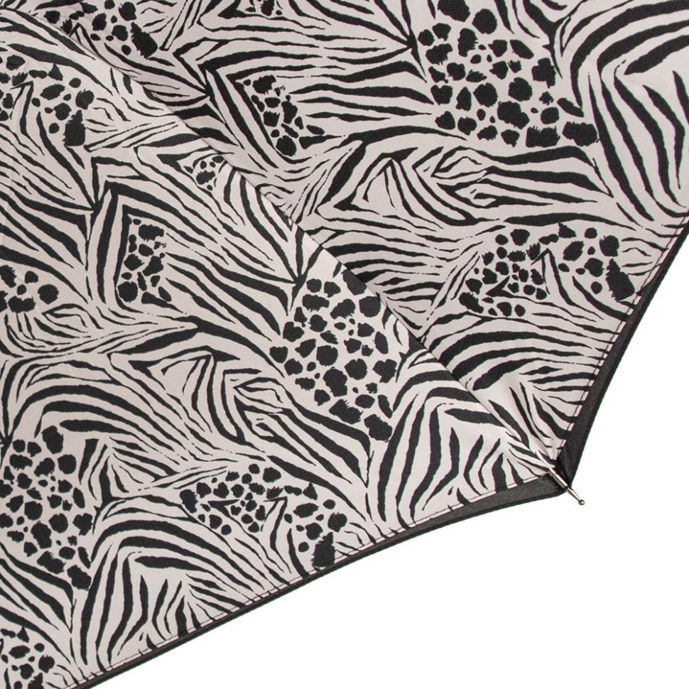 Зонт женский Fulton L754-041000 Bloomsbury-2 Animal Mix (Форма купола круглая, однотонный черный снаружи с принтом полос животных внутри) 94212 modnotak фото №12