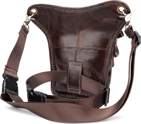 Поясна сумка з натуральної шкіри коричневого кольору Vintage (20013)