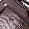 Темно-коричневая мужская сумка-барсетка из натуральной кожи под крокодила KARYA (2420898) - 7