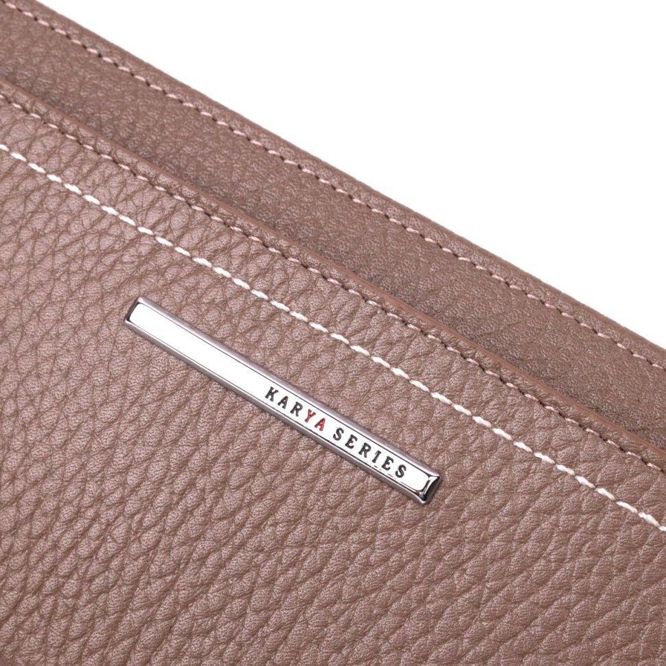 Бежевий жіночий гаманець великого розміру з натуральної шкіри KARYA (2421098)