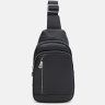 Черная мужская сумка-рюкзак через плечо из натуральной кожи Ricco Grande (56012) - 2