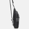 Черная мужская сумка-рюкзак через плечо из натуральной кожи Ricco Grande (56012) - 4