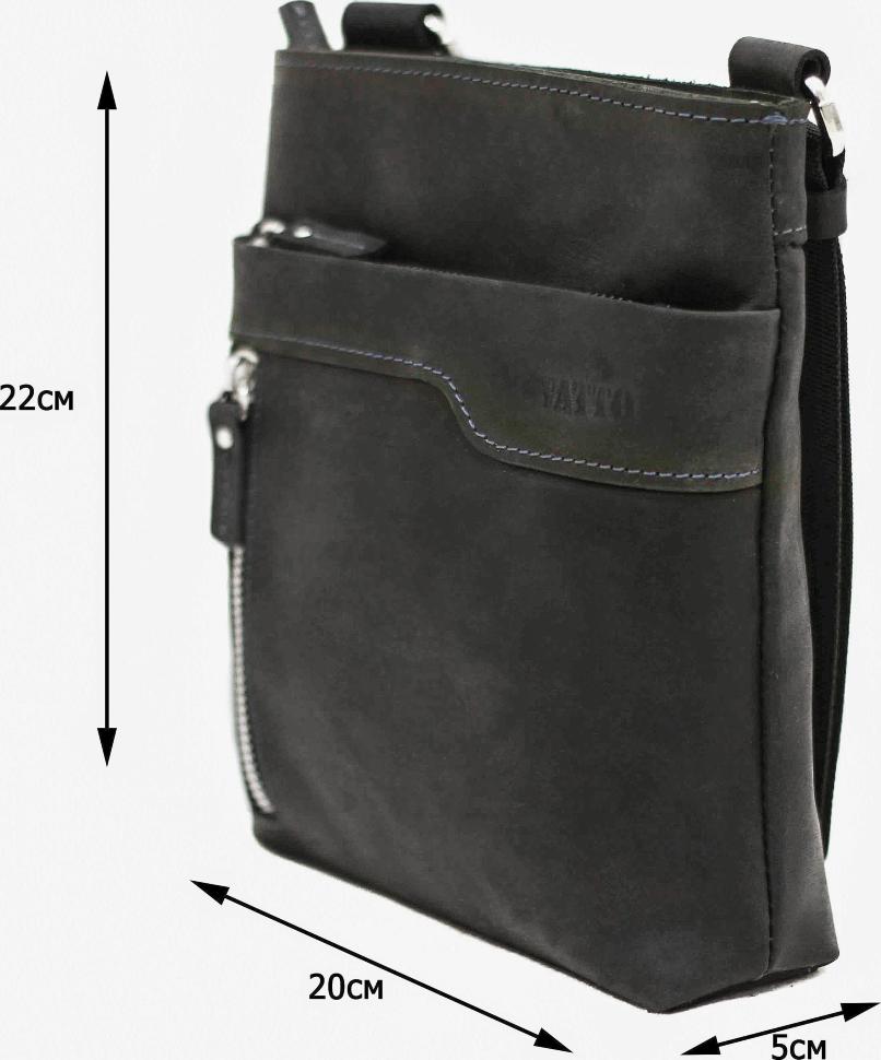 Компактная наплечная мужская сумка из матовой кожи Крейзи VATTO (11654)