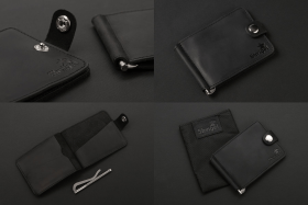 Чорний матовий зажим для купюр з натуральної шкіри SHVIGEL (2413787)