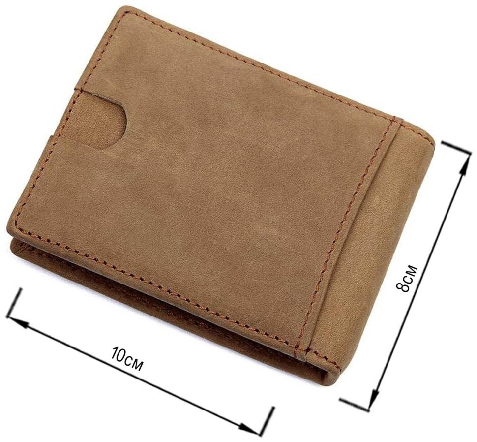 Коричневый зажим для денег из натуральной кожи Vintage (2414532) modnotak фото №8