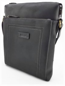 Вертикальна наплічна чоловіча сумка великого розміру чорна VATTO (12053)