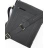 Вертикальная наплечная мужская сумка большого размера черная VATTO (12053) - 5