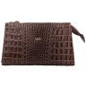 Коричневая женская косметичка из натуральной кожи с фактурной под крокодила Desisan 106612 modnotak фото - 1