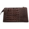 Коричневая женская косметичка из натуральной кожи с фактурной под крокодила Desisan 106612 modnotak фото - 2
