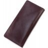 Вертикальний жіночий купюрник з глянсової шкіри кольору марсала на кнопці ST Leather (18584) - 3