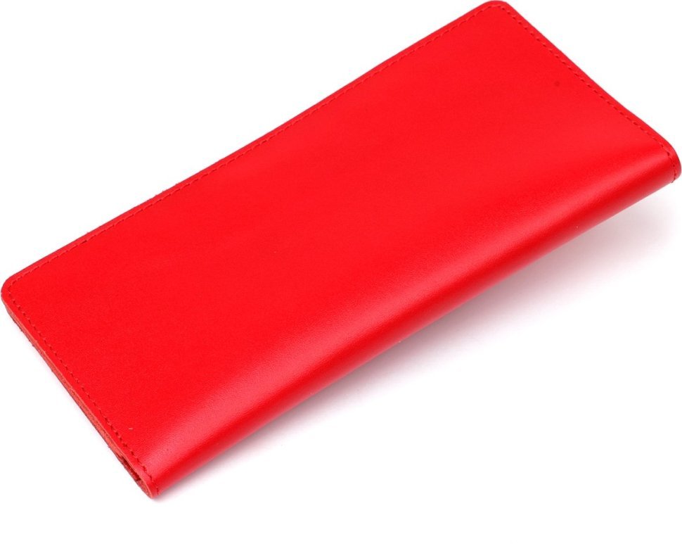 Жіночий купюрник червоного кольору з натуральної шкіри гладкого типу SHVIGEL (2413990)
