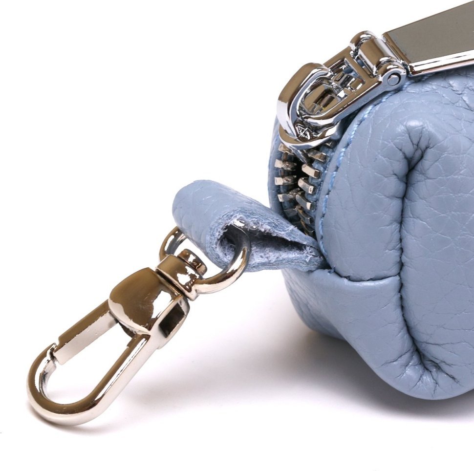 Синя жіноча шкіряна ключниця з блискавковою застібкою Shvigel (2416542)