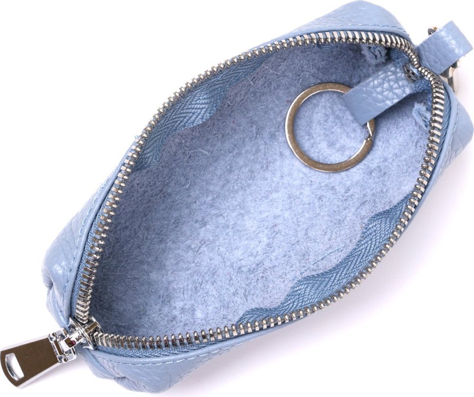 Синя жіноча шкіряна ключниця з блискавковою застібкою Shvigel (2416542)