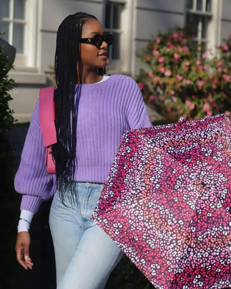 Женский мини зонт Fulton L501 Tiny-2 Funky Leopard (механика, складной, разноцветный с принтом леопарда) 108012 modnotak фото №3