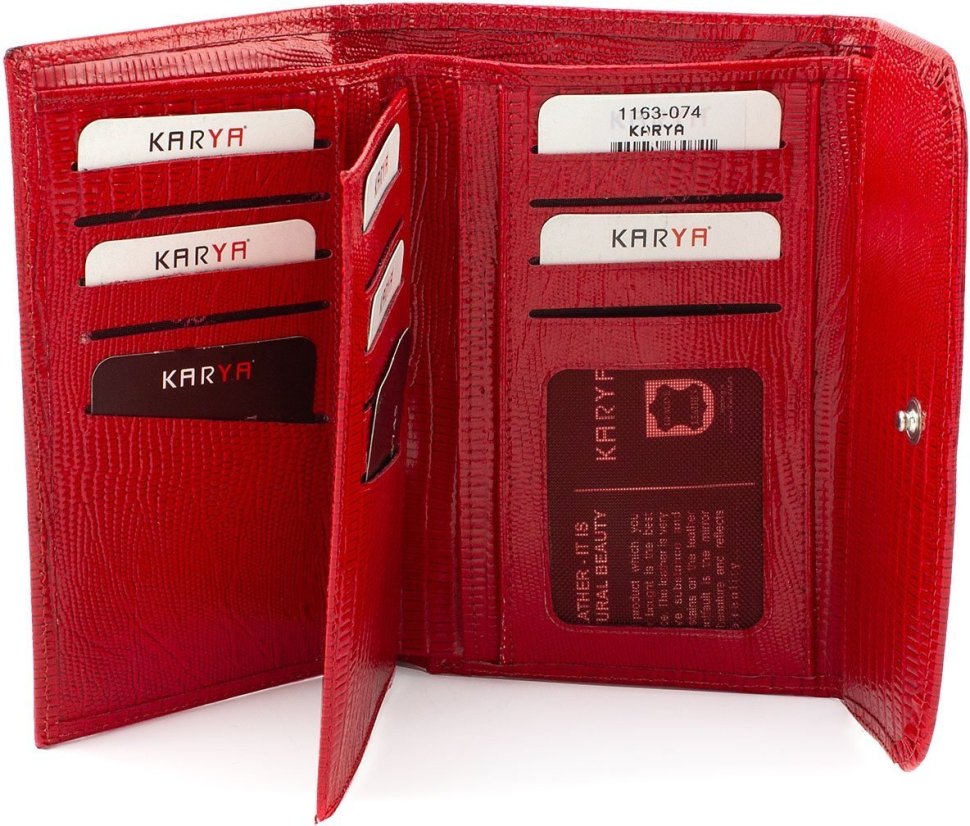 Яскравий гаманець з натуральної шкіри турецького виробництва KARYA (12362)