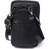 Черная мужская кожаная сумка маленького размера на пояс Vintage 2420484 - 2